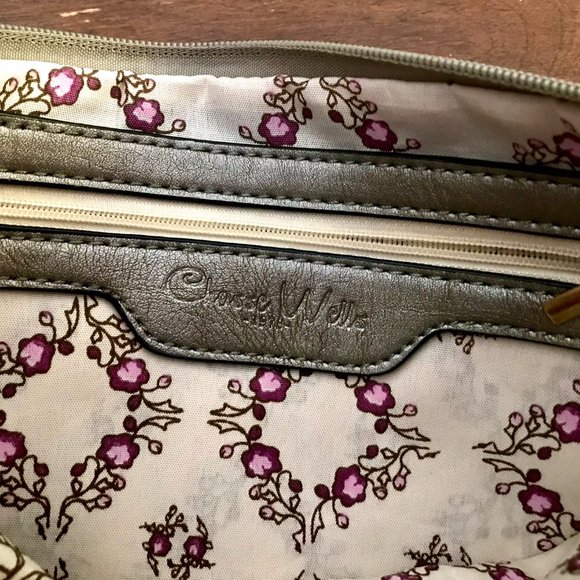 *CHASSE WELLS 1973* SILVER COLOR FAUX LEATHER INSERT FOR HANDBAG 12 x 10 x 3 - Picture 2 of 4